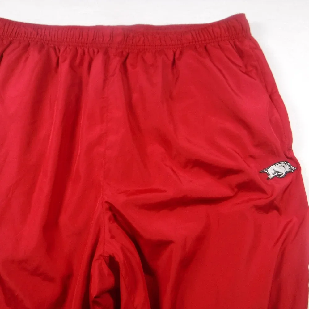 Adidas Climalite Men 3X Red Arkansas Razorbacks Track Pants Baggy Y2K Zip Ankle‎